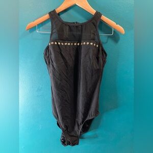 Vintage black with Gold Accents one piece bathing suit